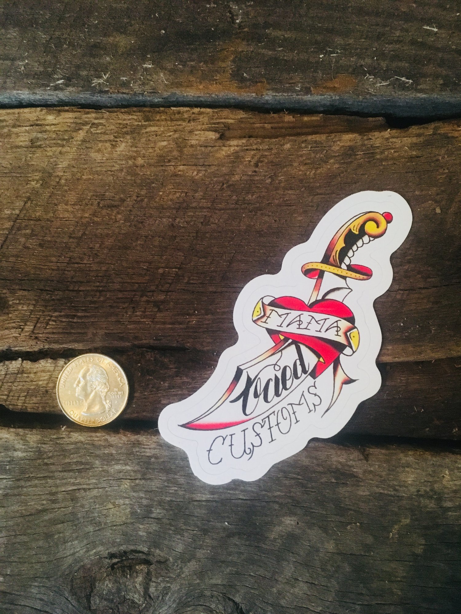 Image of Mama Tried Dagger Heart Sticker