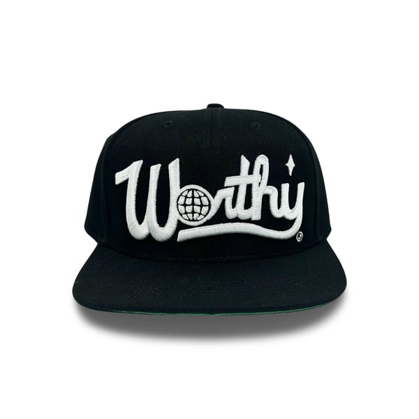 Image of Worthy Script Snapback Hat Black