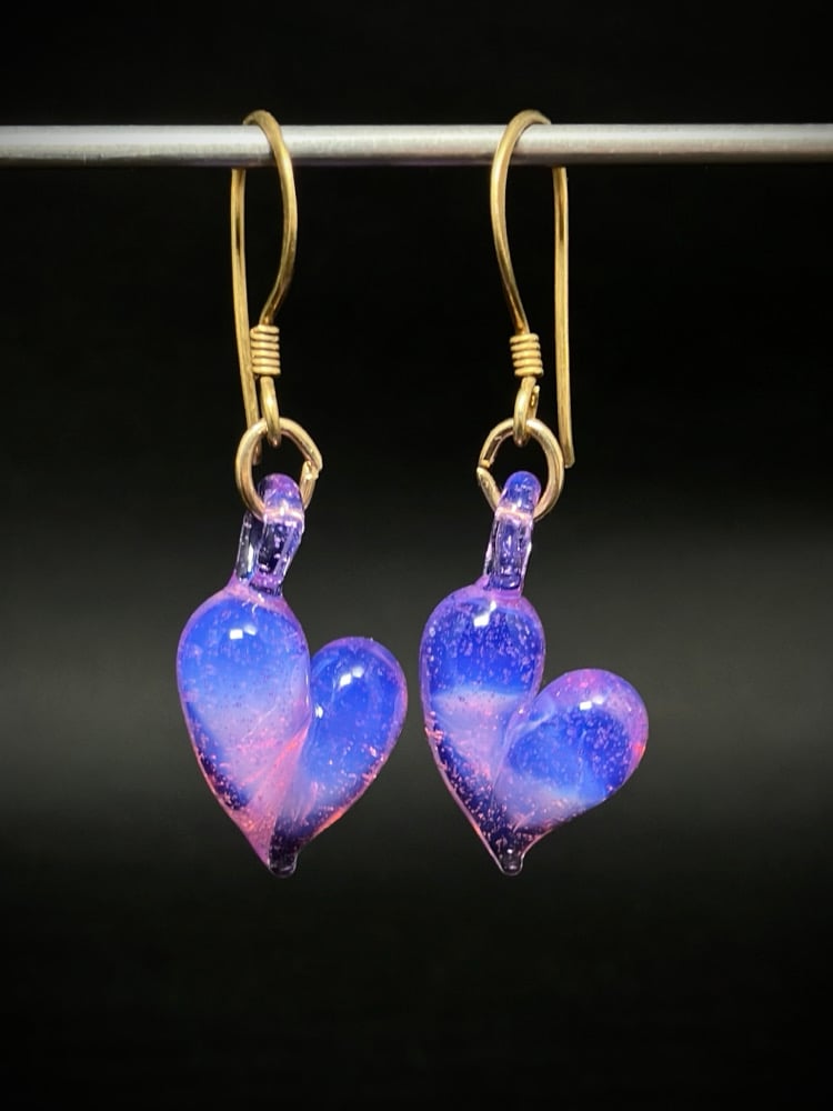 Pink Heart Vermeil Earring Image 2