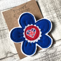 Image 2 of Blue Flower Platinum Jubilee Brooch