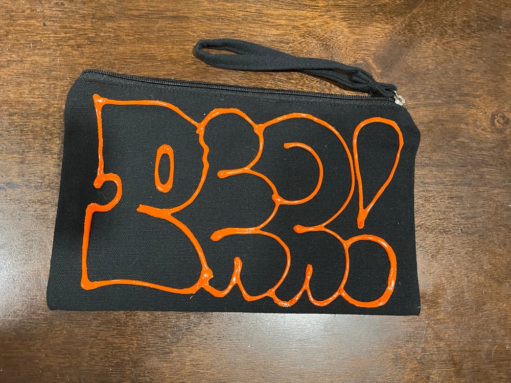 Image of Zippered cloth pouch with sticker pack 