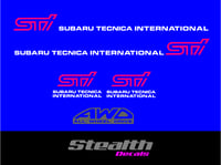 Sticker set for Subaru impreza wrx STI.