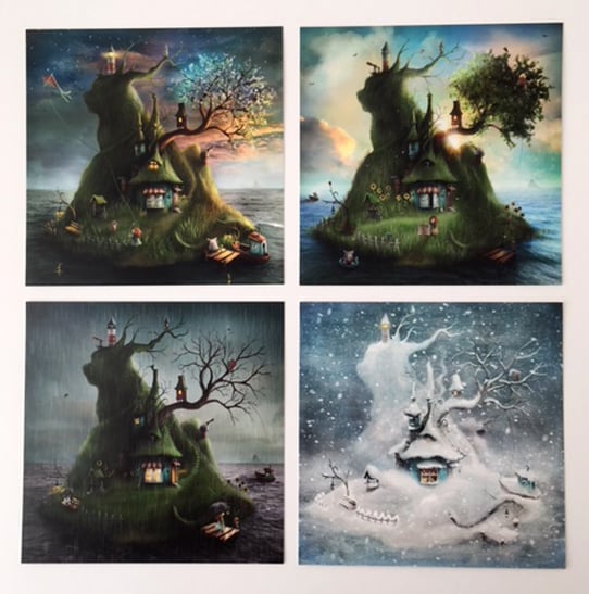 "Felicias Island" set of 4 cards - Alexander Jansson Shop