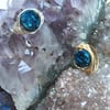 Blue Cosmic Ring - Aura Agate Crystal