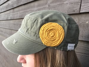 Image of Olive Hat/Golden Yellow Flower