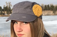 Image 2 of Light Grey Hat/Golden Yellow Flower