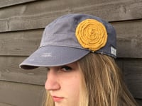 Image 3 of Light Grey Hat/Golden Yellow Flower