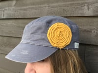 Image 1 of Light Grey Hat/Golden Yellow Flower