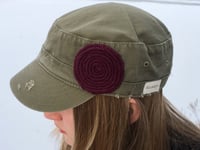 Image 4 of Olive Hat/Purple Flower