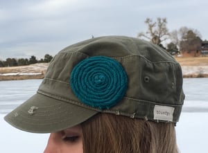 Image of Olive Hat/Turquoise Flower