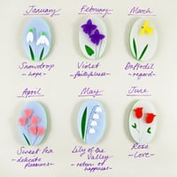 Image 2 of Months and Meanings Flower brooches (January to June)
