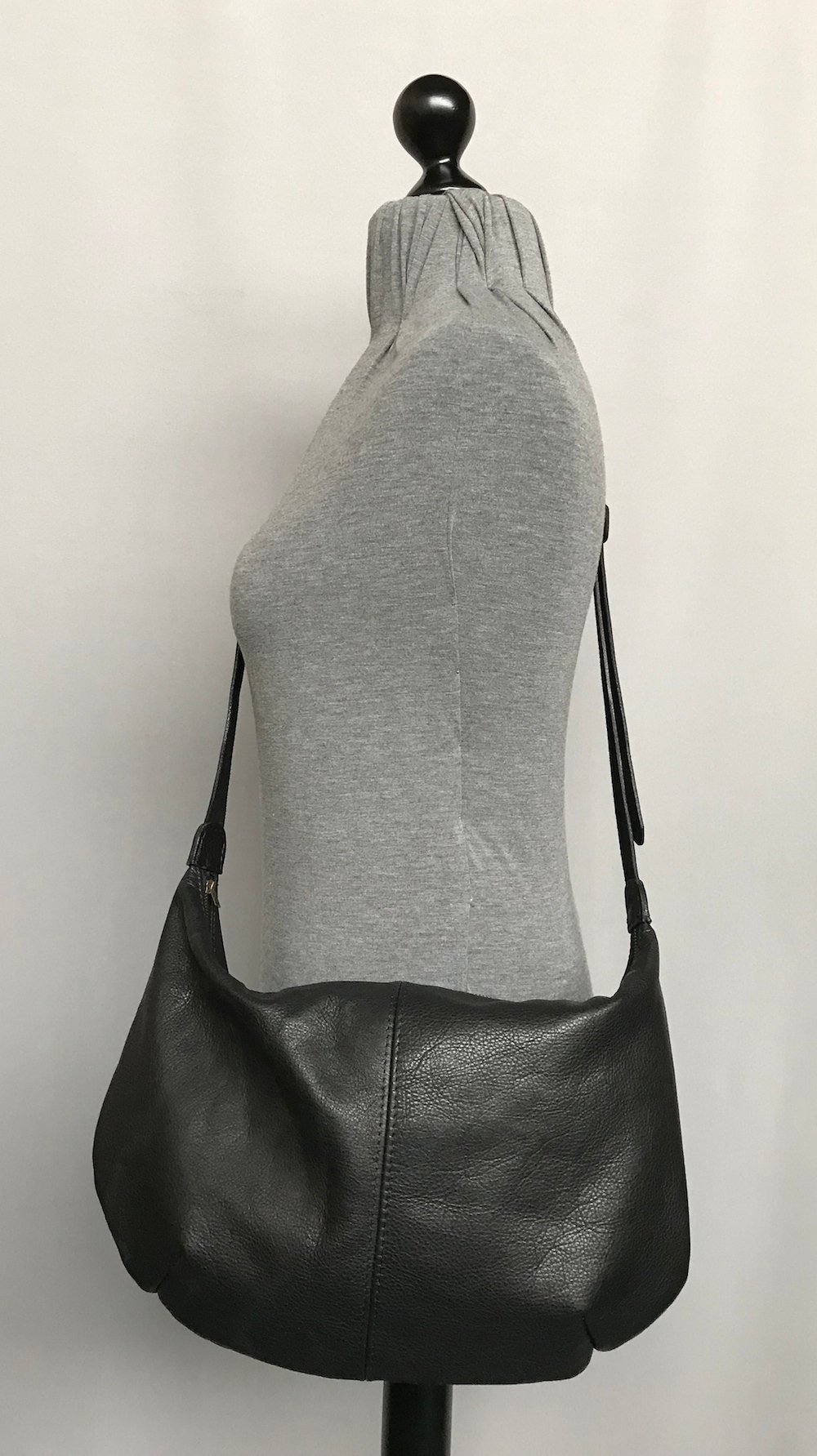 Black Leather Banana Bag BA01 | Paula Kirkwood