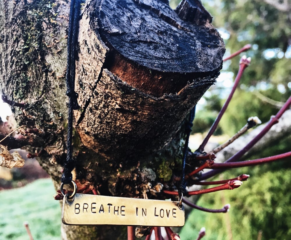 Image of Breathe In Love Hand Made 'Dog Tag' Necklace
