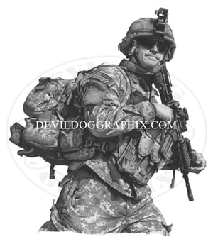 Image of "ON THE MOVE" U.S. SOLDIER DRAWING PRINT