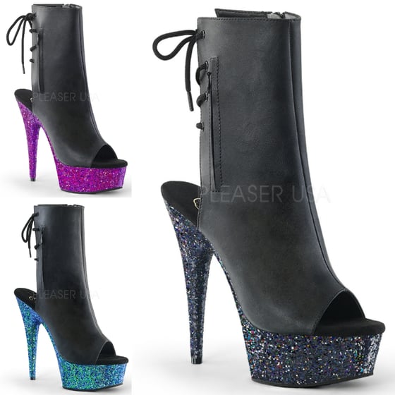 Image of Pleaser DELIGHT-1018LG Blk, Blue, or Purple