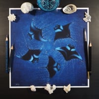 Image 1 of 2018 Edition - Midnight Mantas - Glowing Manta Rays Heavyweight Fine Art Print