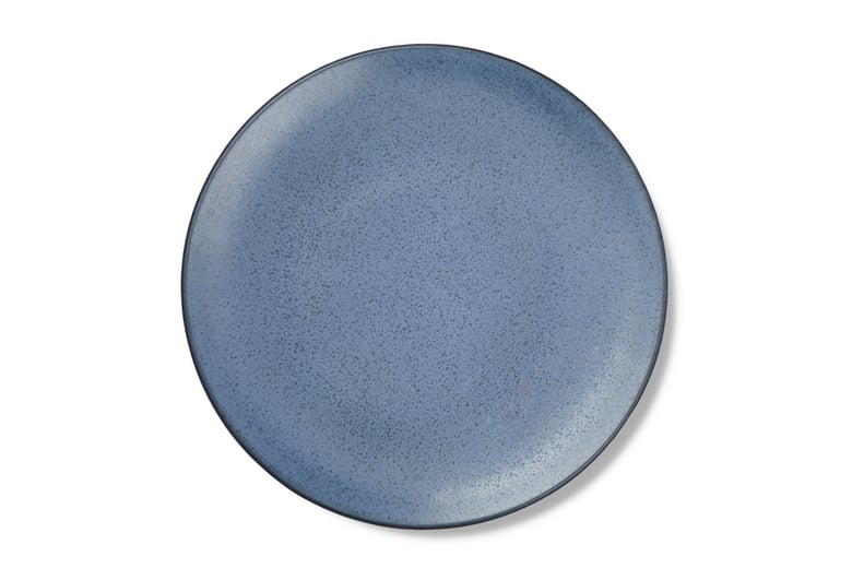 Image of Textured Blue Large Dinner Plate