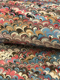 Image 1 of Marbled Paper #53 brown sea-shells
