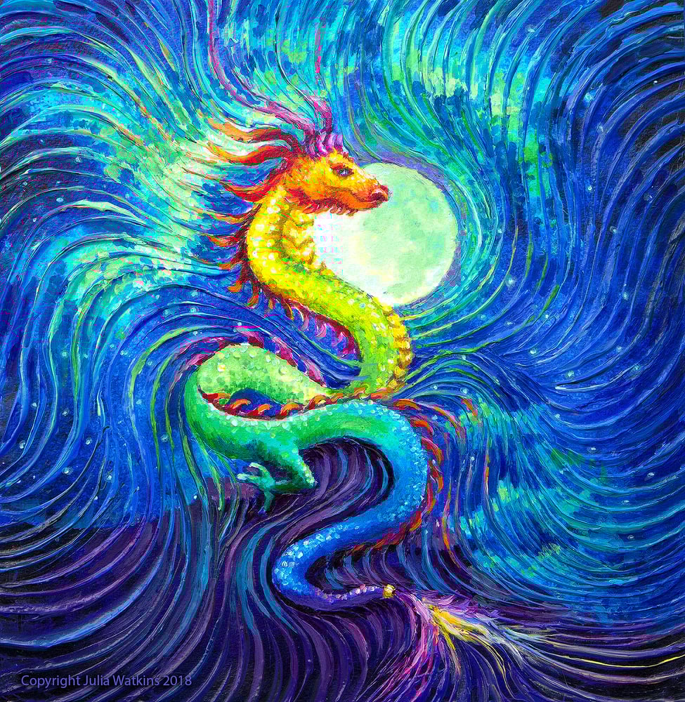 Image of Dragon's Moon Energy Painting Giclee Print