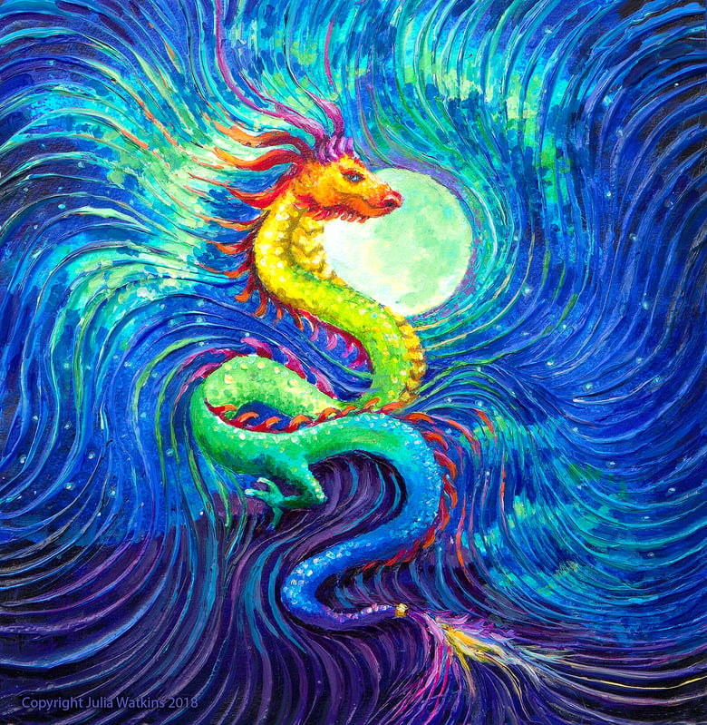 Image of Dragon's Moon Energy Painting Giclee Print