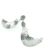 crescent moon earrings . recycled sterling silver