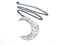 Image 1 of large crescent moon necklace . sterling silver by peacesofindigo