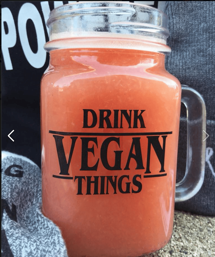 Image of VEGAN BABE 12 OZ MUG /Drink vegan things 15 oz glass