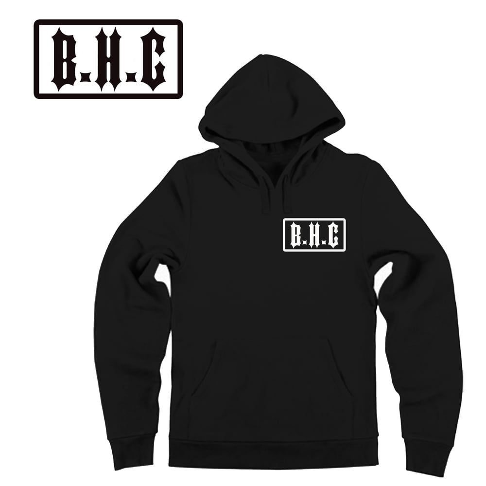 Image of HELLBOUND OUTLAW'S WHITE/BLACK HOODIE