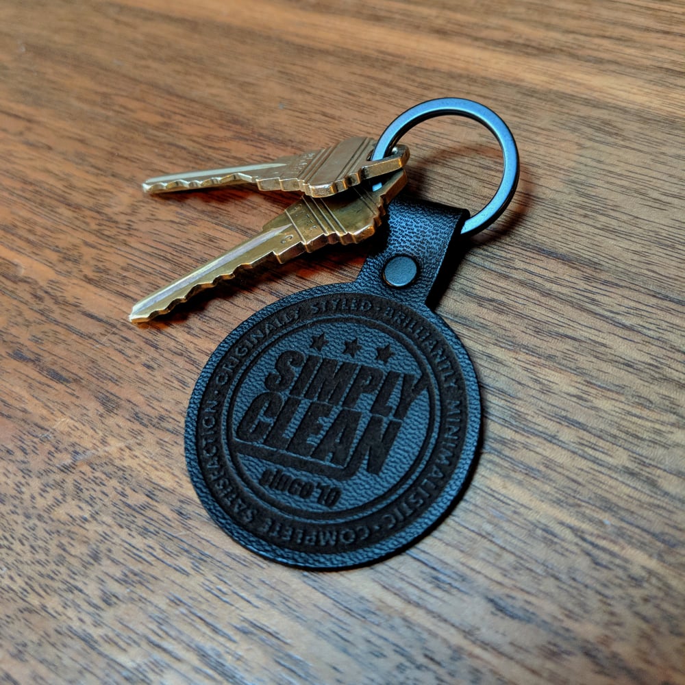 Image of Simply Clean Black Radical Leather Keychain