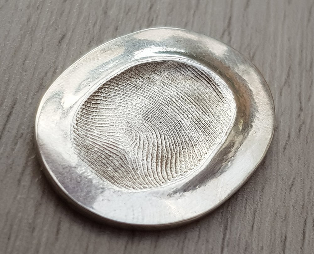 Image of Silver Fingerprint Love Token - weddings, memories