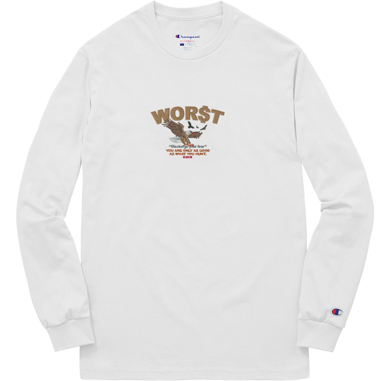 Image of WORST "EAGLES" LS TEE WHITE