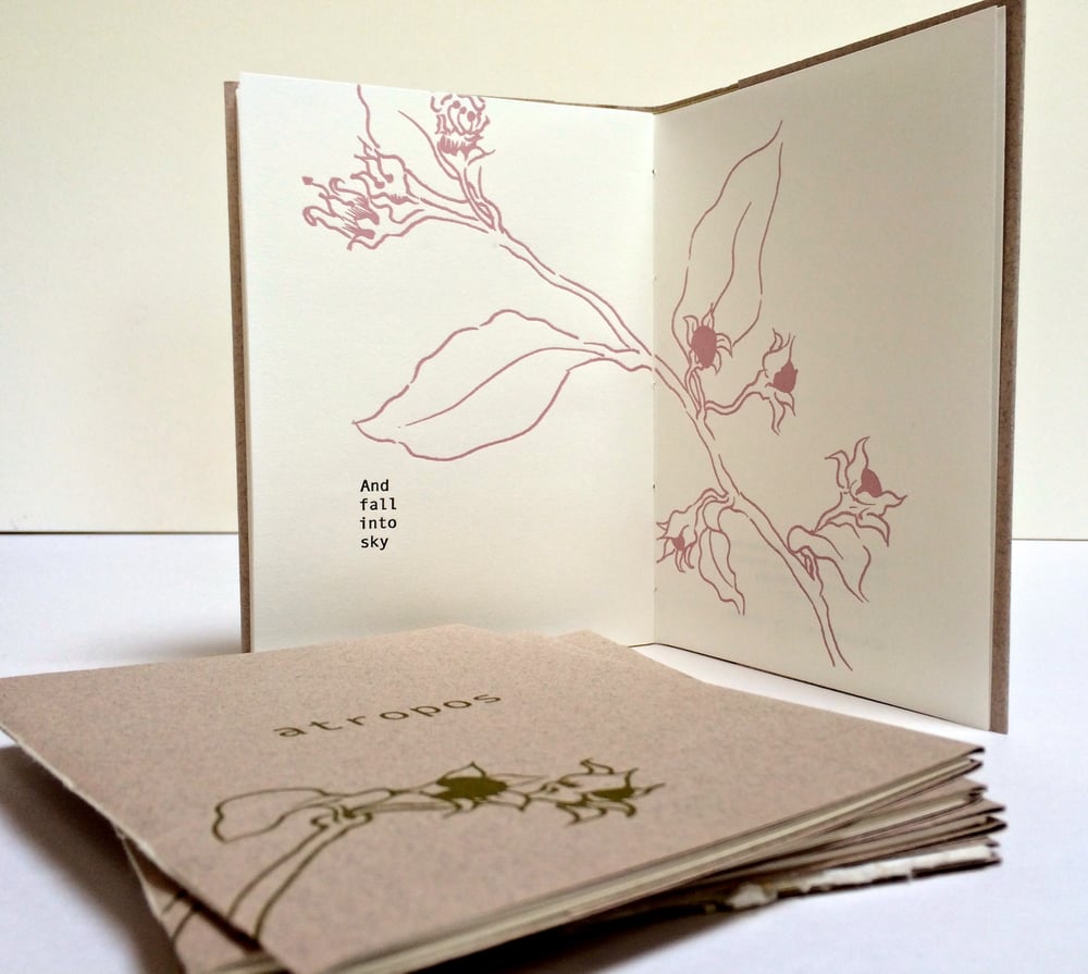 Image of 'Atropos' letterpress, hand-bound pamphlet book