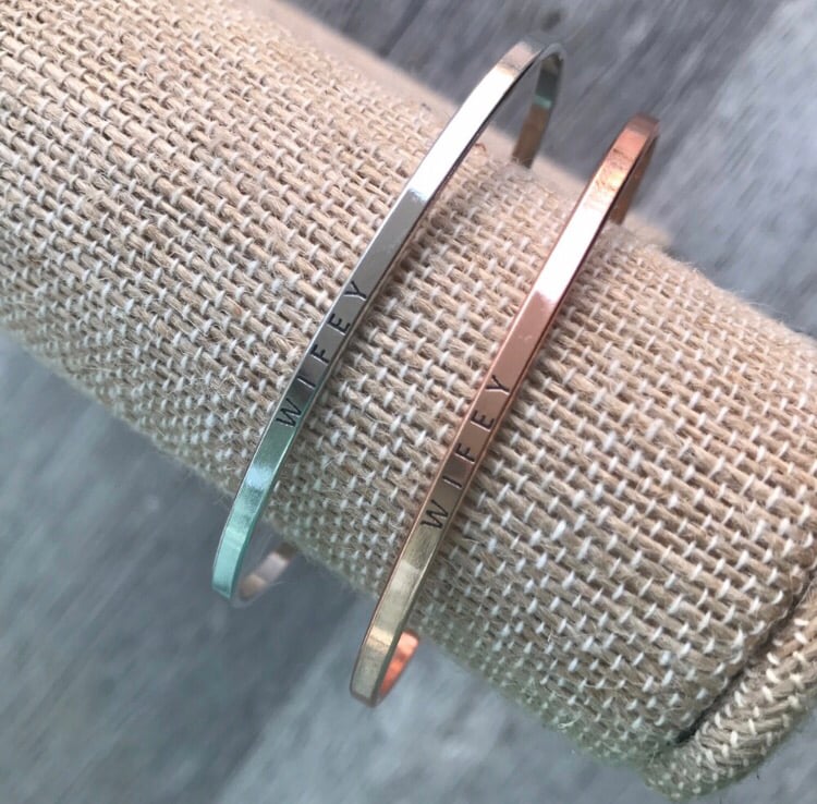 Image of Silver tone Wifey bracelet