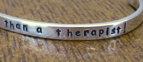 Image of "Dogs are Cheaper Than a Therapist" Sterling Bracelet