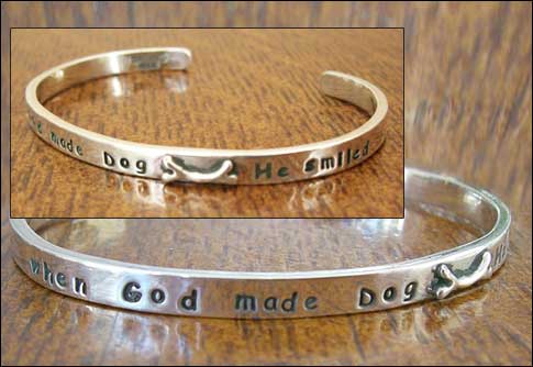 Image of "When God Made Dog He Smiled" Sterling Bracelet