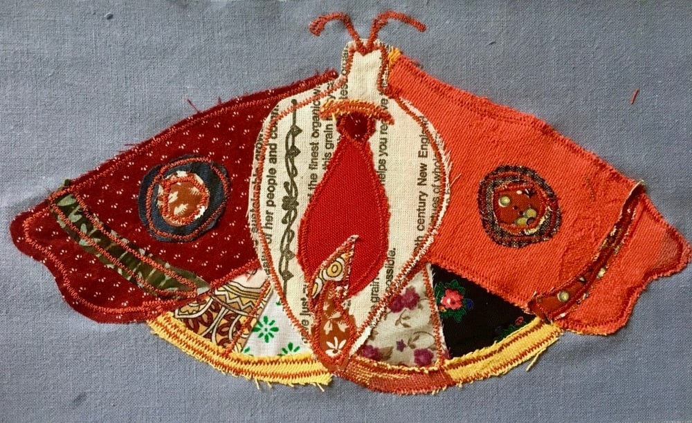 Image of Vulva Moth Embroidery Patch