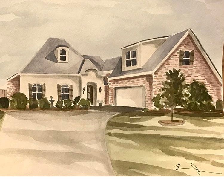 Image of  5x7 Custom Watercolor House Portrait