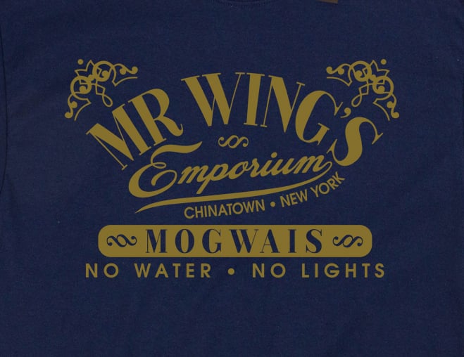 Image of Mr Wings Emporium T-shirt - Gremlins Inspired