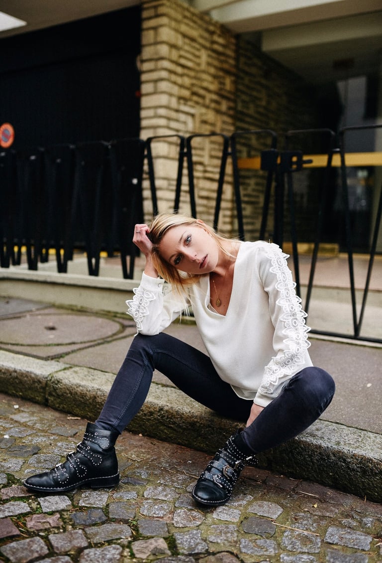 BLOUSE NOLLA GUIPURE - BLANC CASSÉ Image 2