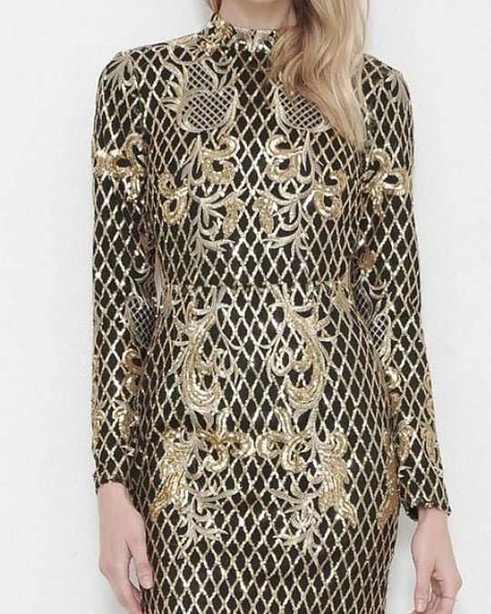 Image of Black & Gold Sequin Dress