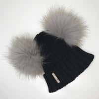 Image 2 of Black Double Pomskii Hat
