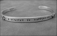"I Believe in Happiness" Sterling Bracelet
