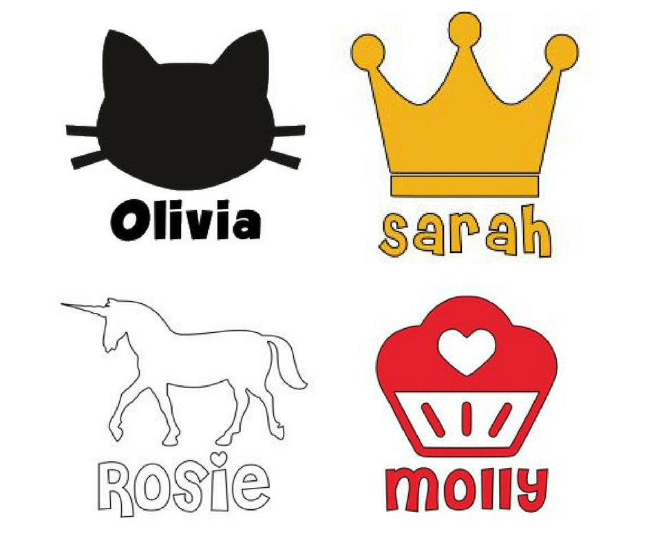 Image of Lunchbox/Drink Bottle Decals for Girls (2 pack)