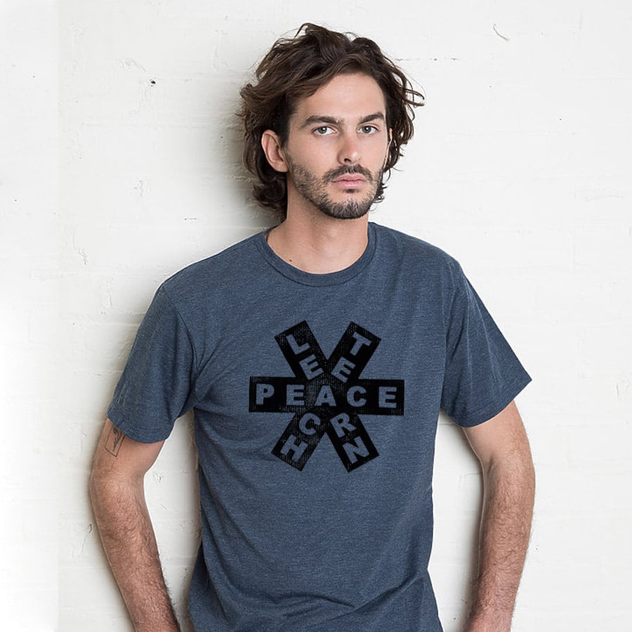 Image of TEACH / PEACE / LEARN Men's Shirt (Navy/Black)