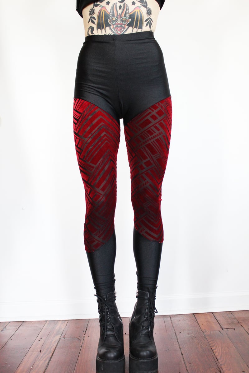 Zig Zag Red Burn Out Velvet | sophireaptress