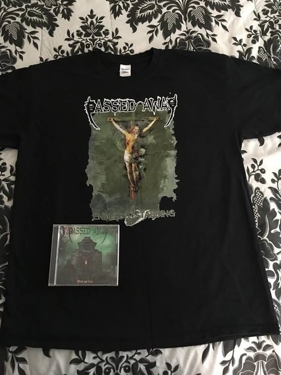 Image of Passed Away , Endless Stabbing  T-Shirt & Out Of Time  CD ( Special )