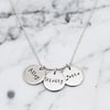 Personalised Triple Disc Sterling Silver Necklace