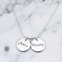 Personalised Double Disc Sterling Silver Necklace
