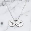Personalised Double Disc Sterling Silver Necklace