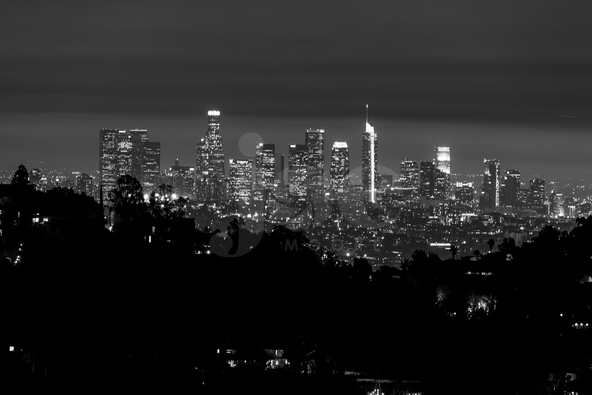 Image of Los Angeles B&W Skyline (16x20 PRINT)